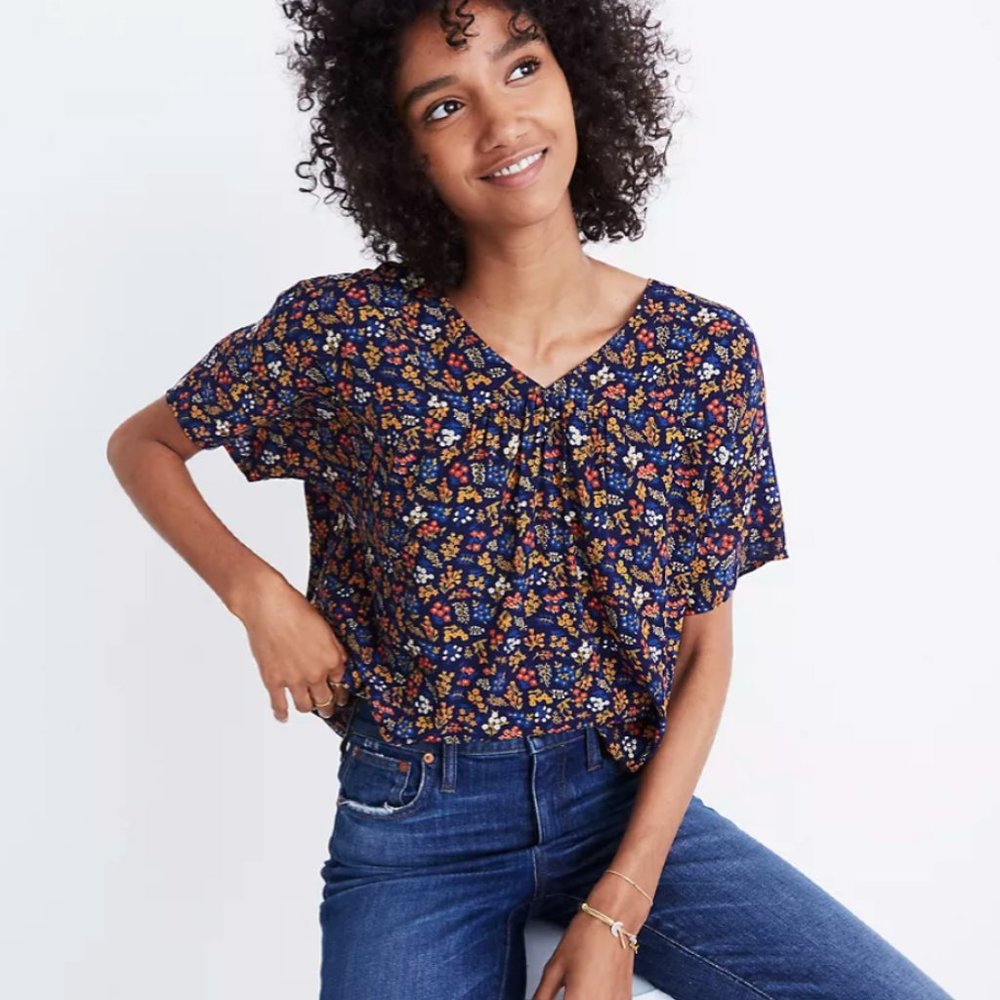 Madewell Rhyme Top in Garden Party NWT XL